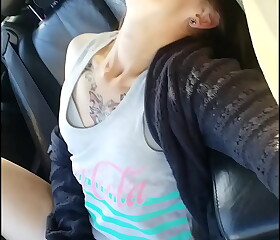 homemade amateur Wife public masturbation in traffic cumming in the  getting off on the thought of being seen