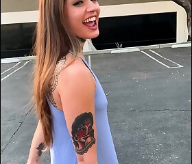 Tattooed Skater Girl Vanessa Vega in Skateboarding and Squirting in Public